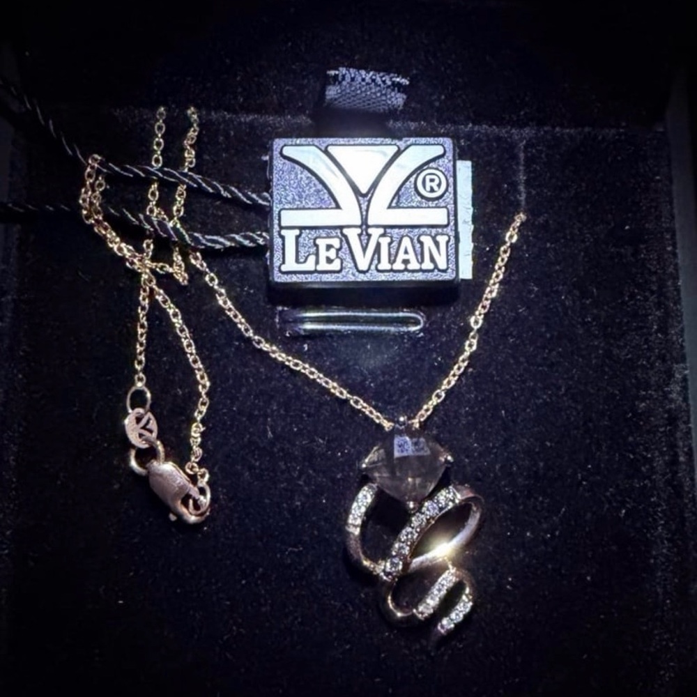 Le Vian 14K Rose Gold Natural Diamond & Smoky Quartz Swirl Pendant Necklace NWT - Picture 4 of 12